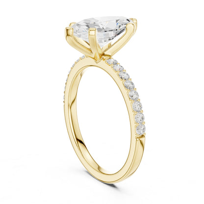 Marquise Lab Grown Diamond Pave Engagement Ring