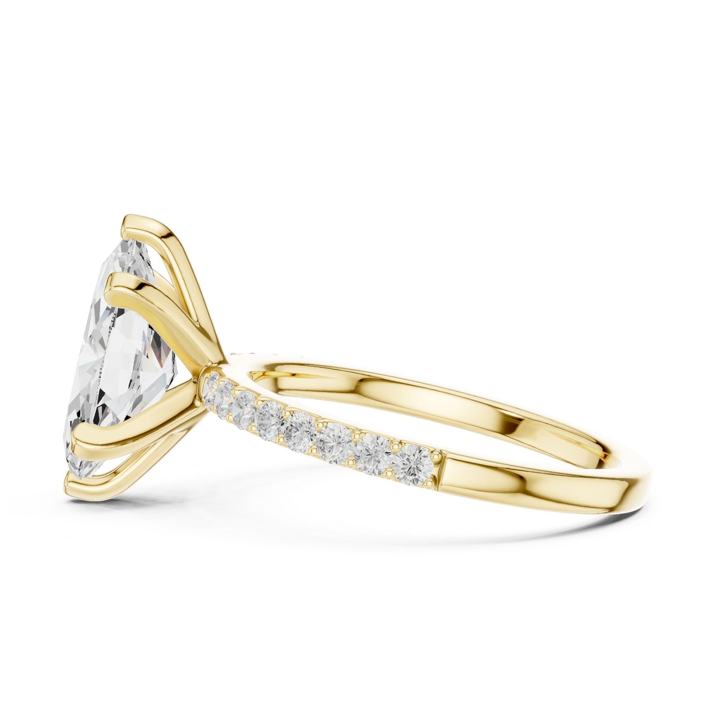 Marquise Lab Grown Diamond Pave Engagement Ring
