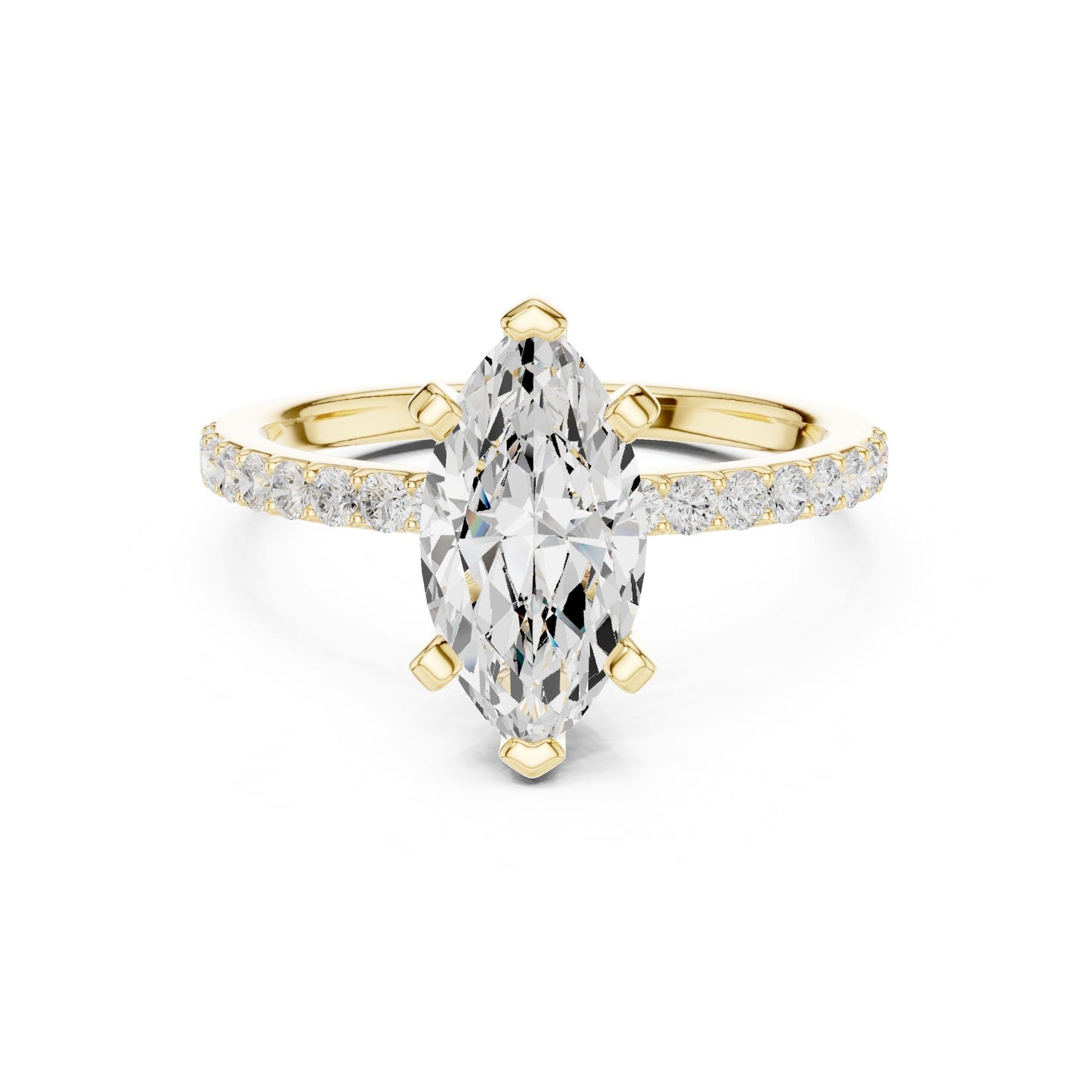 Marquise Lab Grown Diamond Pave Engagement Ring