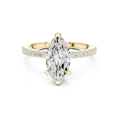 Marquise Lab Grown Diamond Pave Engagement Ring