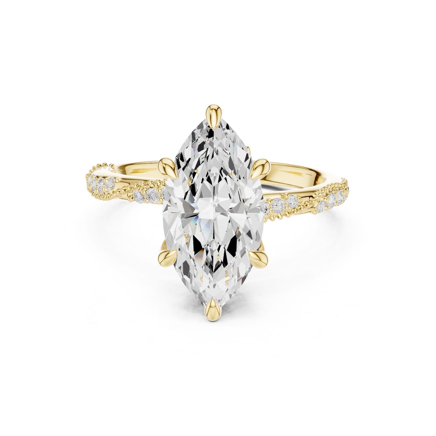 Marquise Lab Grown Diamond Pave Engagement Ring