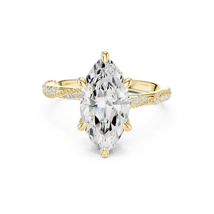 Marquise Lab Grown Diamond Pave Engagement Ring