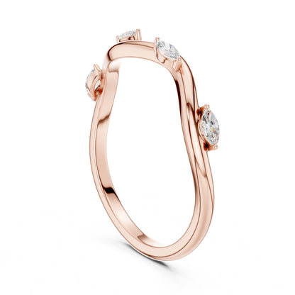 Women's Marquise Lab Grown Diamond Side-Stone Ring