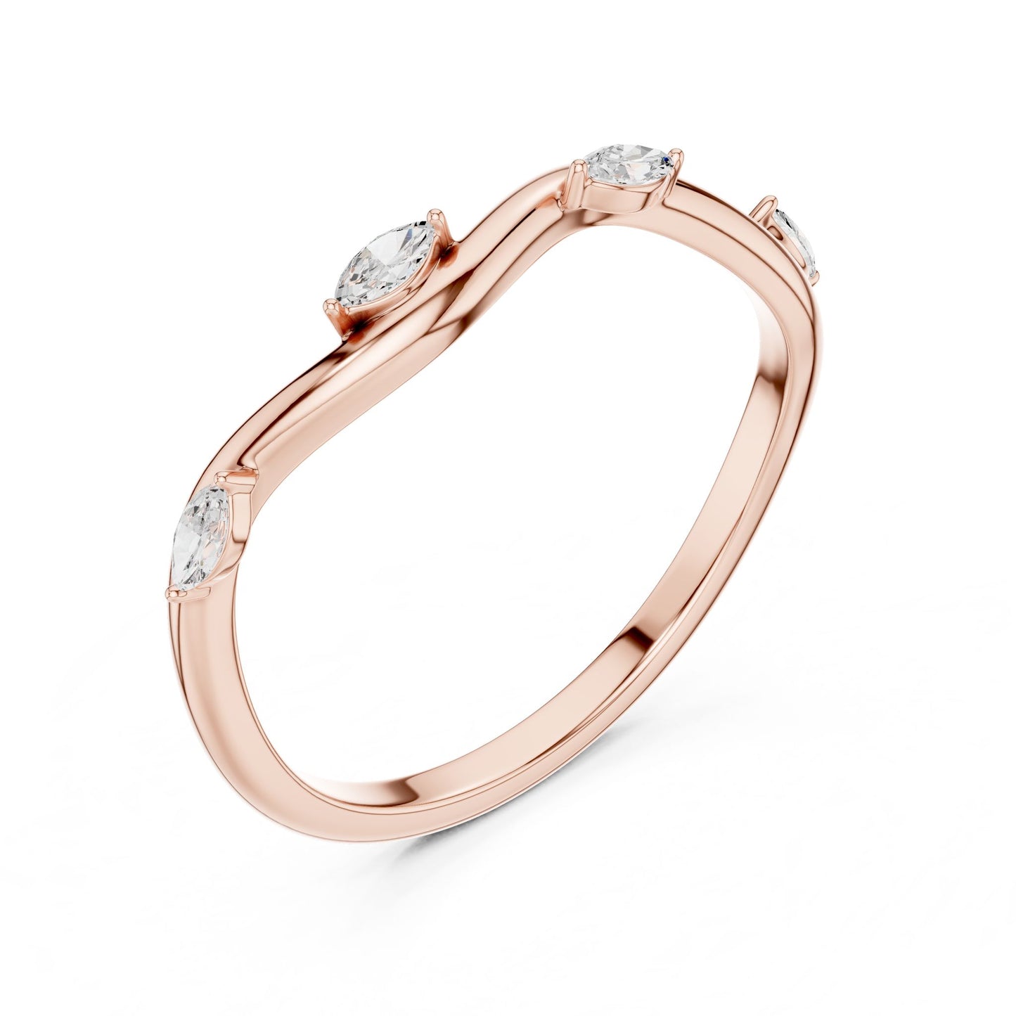 Women's Marquise Lab Grown Diamond Side-Stone Ring