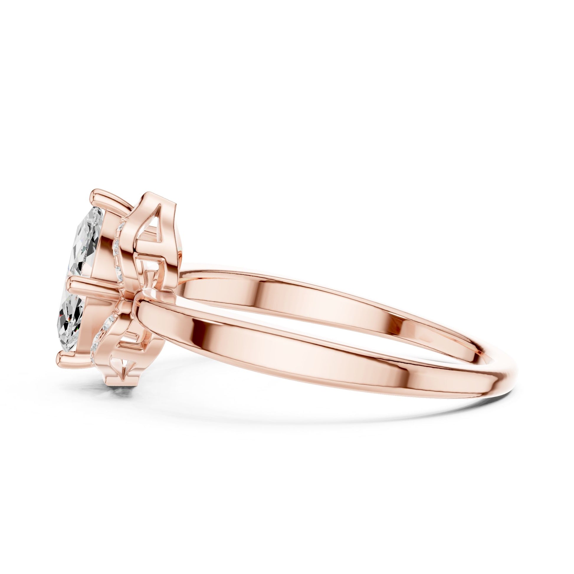Marquise Lab Grown Diamond Side-Stone Engagement Ring