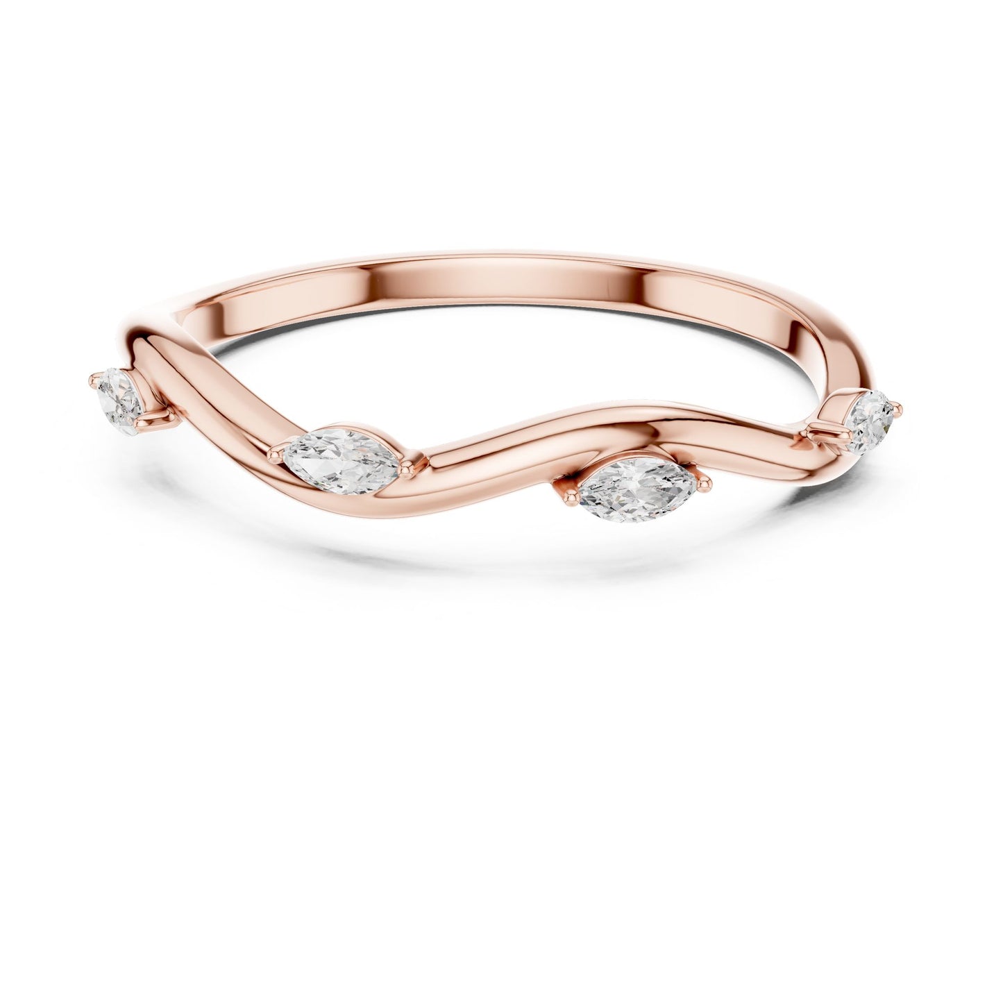 Women's Marquise Lab Grown Diamond Side-Stone Ring