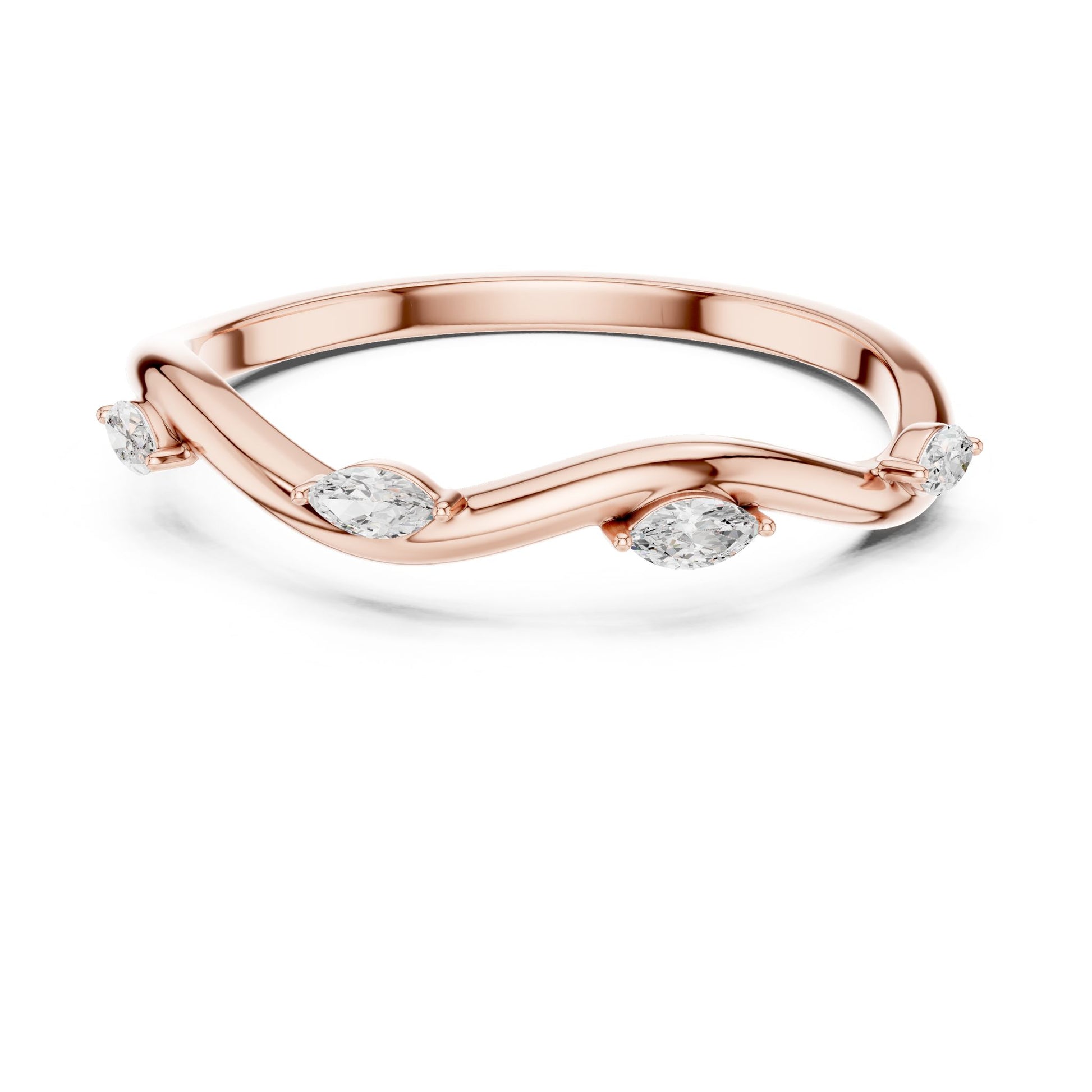 Women's Marquise Lab Grown Diamond Side-Stone Ring