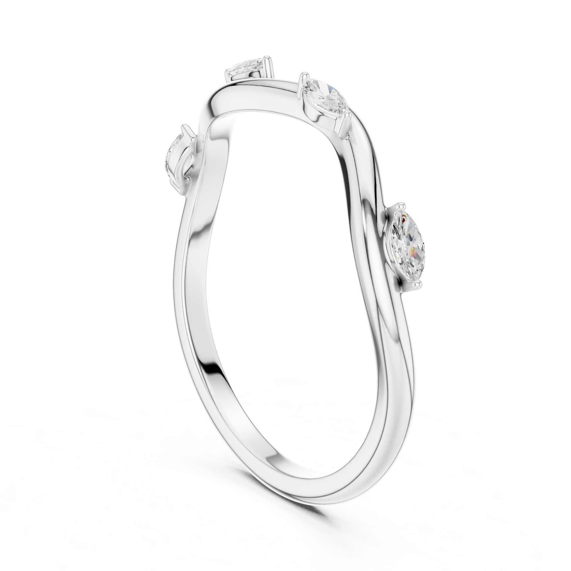 Women's Marquise Lab Grown Diamond Side-Stone Ring