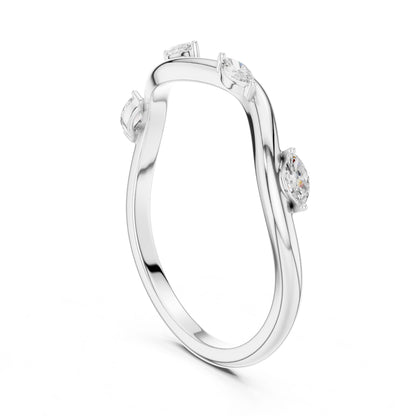 Women's Marquise Lab Grown Diamond Side-Stone Ring
