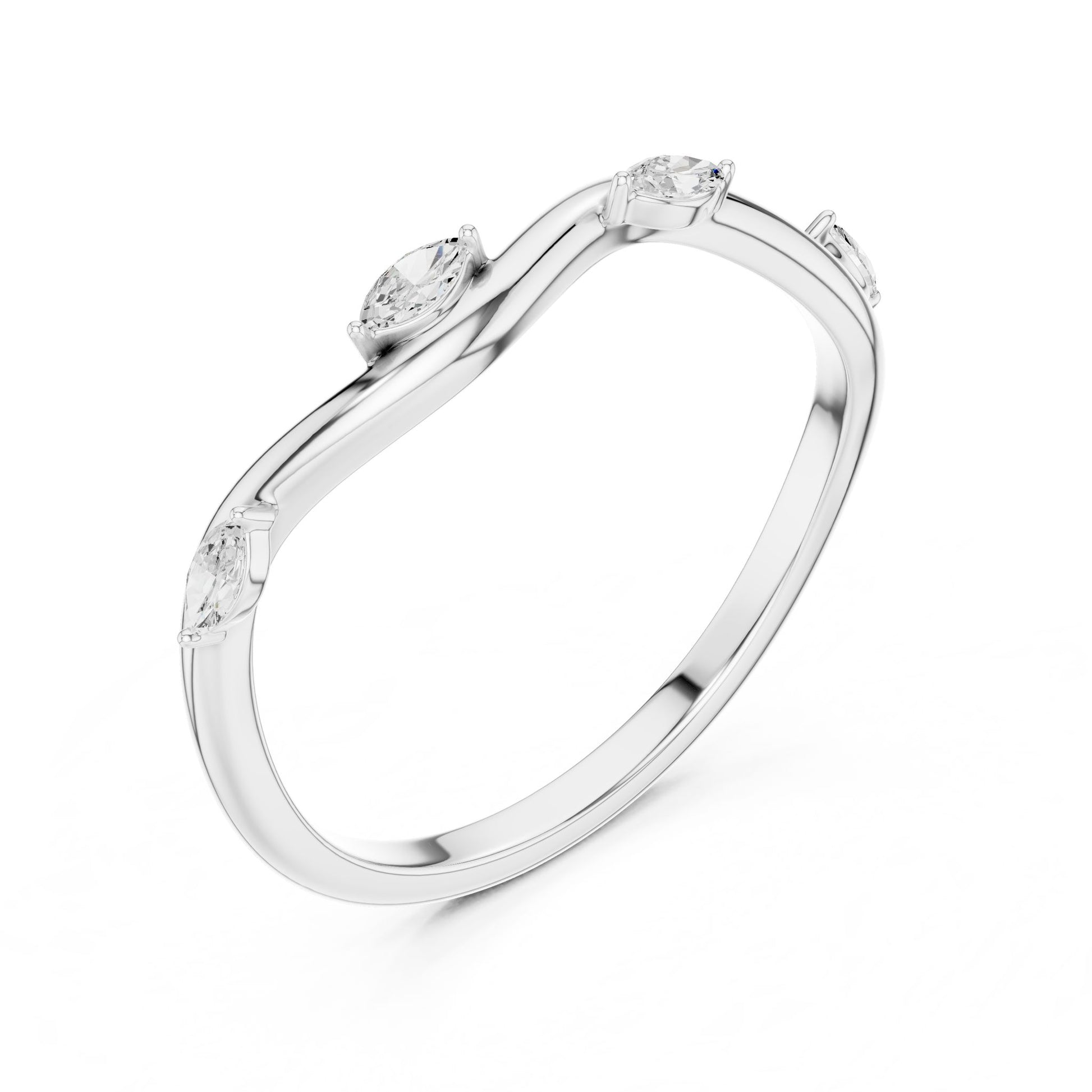 Women's Marquise Lab Grown Diamond Side-Stone Ring