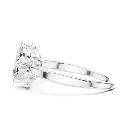 Marquise Lab Grown Diamond Side-Stone Engagement Ring
