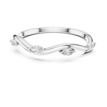 Women's Marquise Lab Grown Diamond Side-Stone Ring