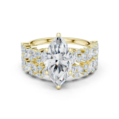 Marquise Lab Grown Diamond Side-Stone Engagement Ring