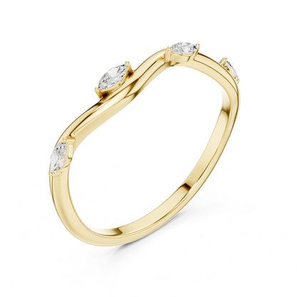 Women's Marquise Lab Grown Diamond Side-Stone Ring