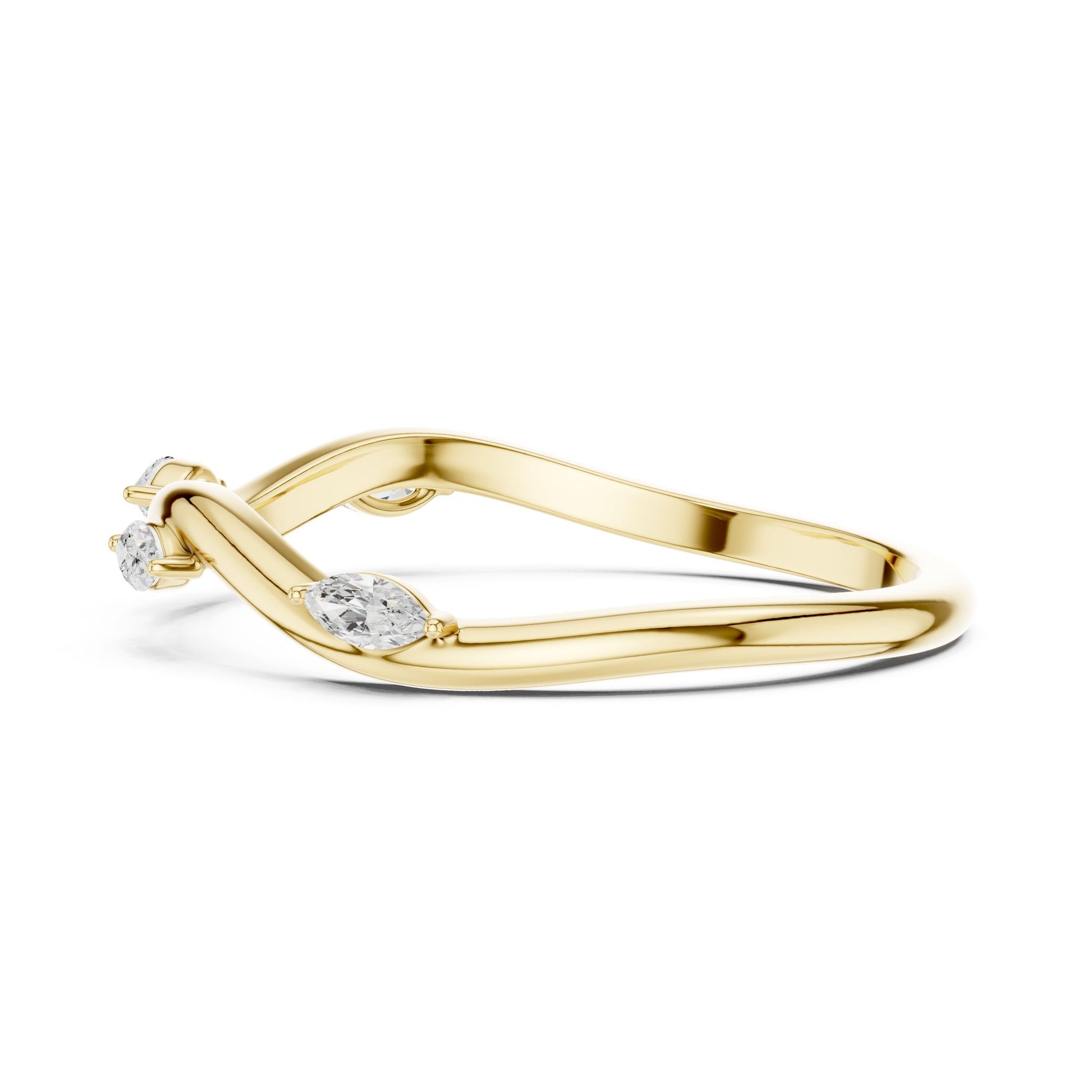 Women's Marquise Lab Grown Diamond Side-Stone Ring