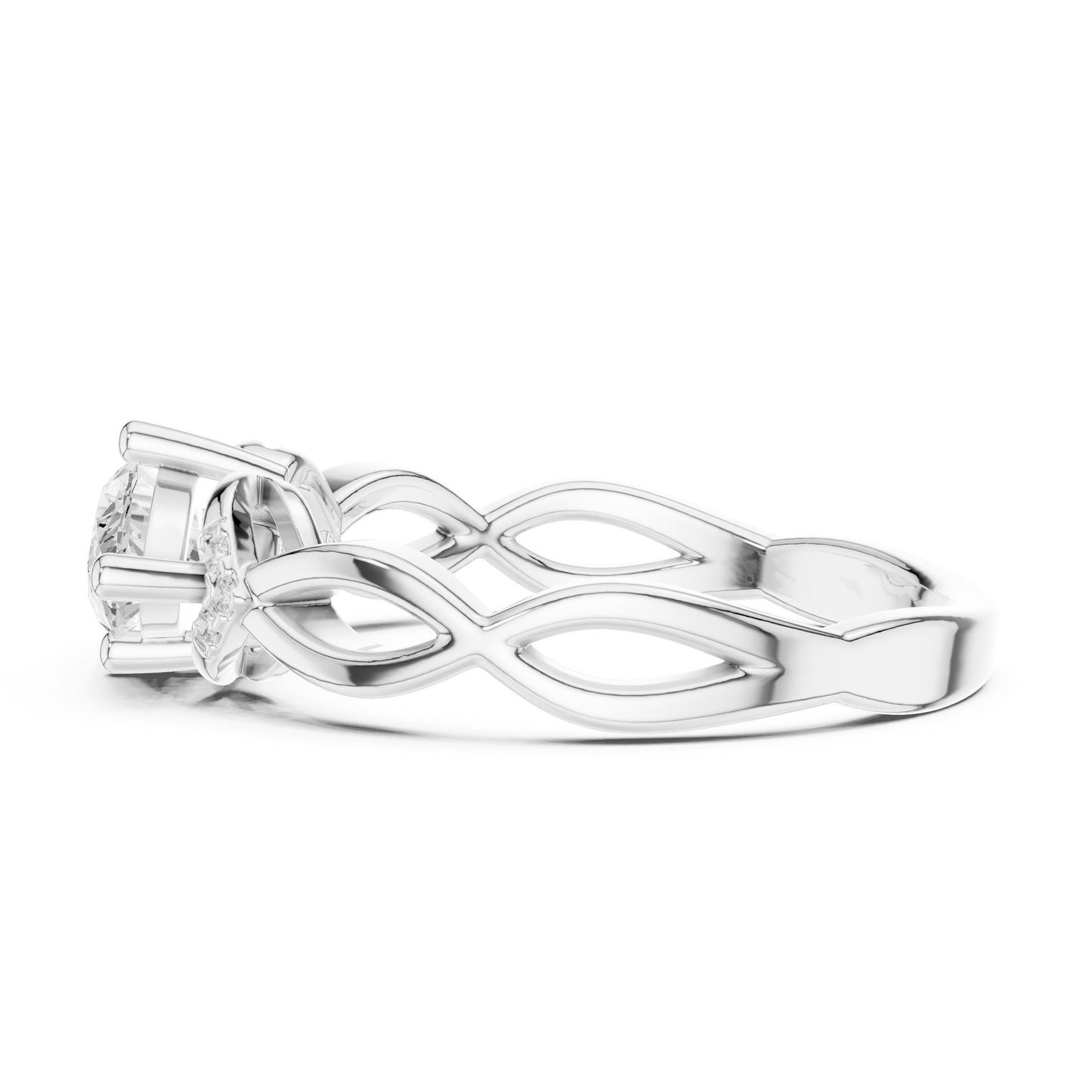 Marquise Lab Grown Diamond Side-Stone Engagement Ring