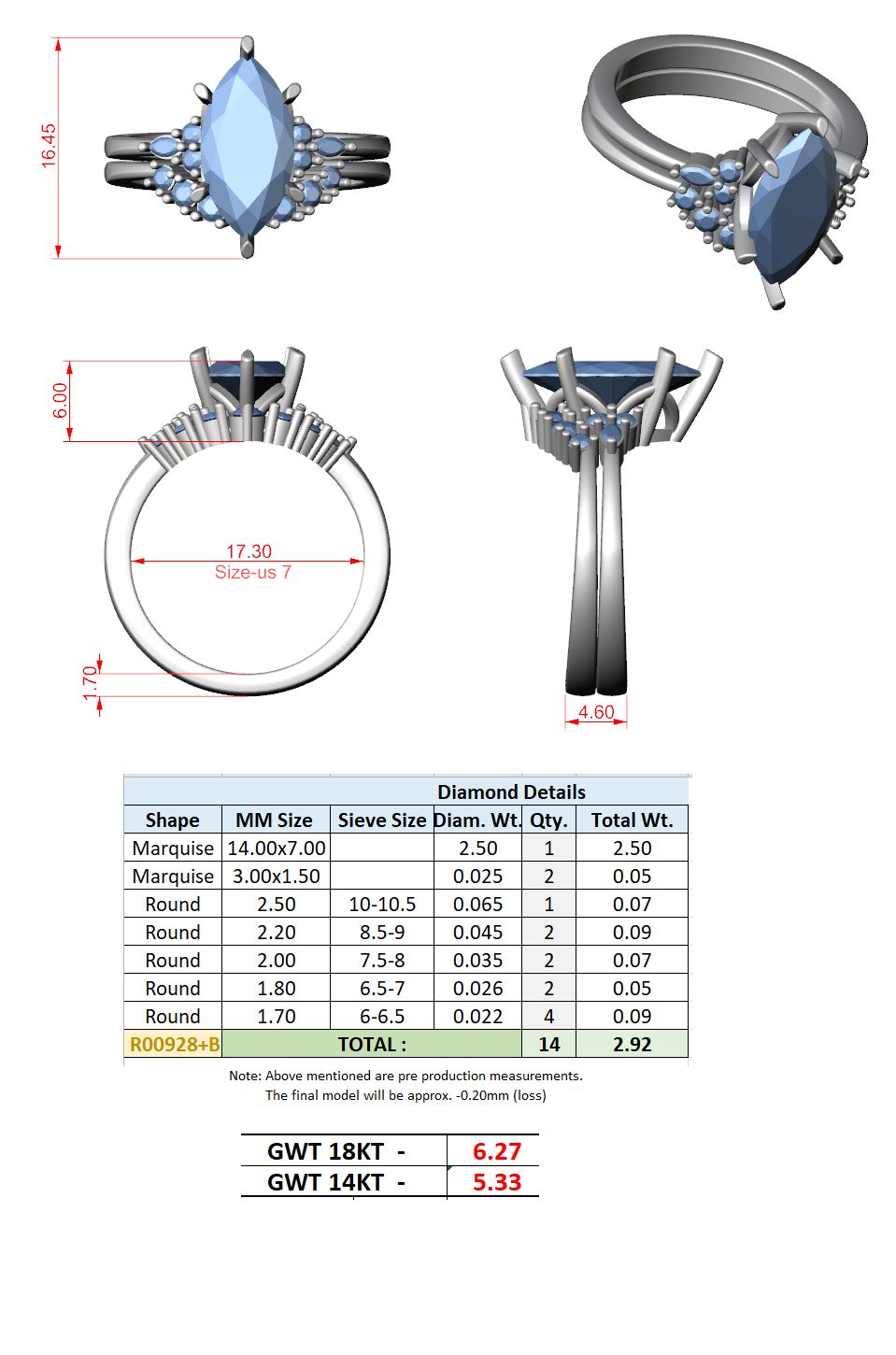 Marquise Lab Grown Diamond Side-Stone Engagement Ring