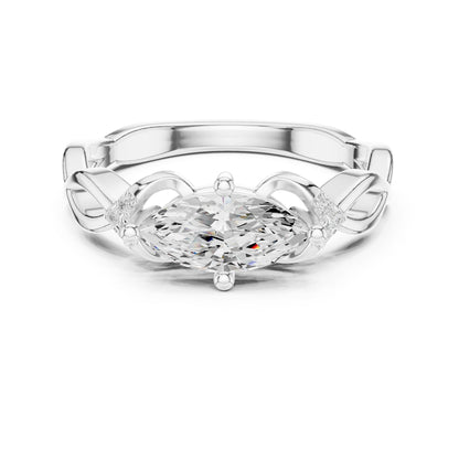 Marquise Lab Grown Diamond Side-Stone Engagement Ring