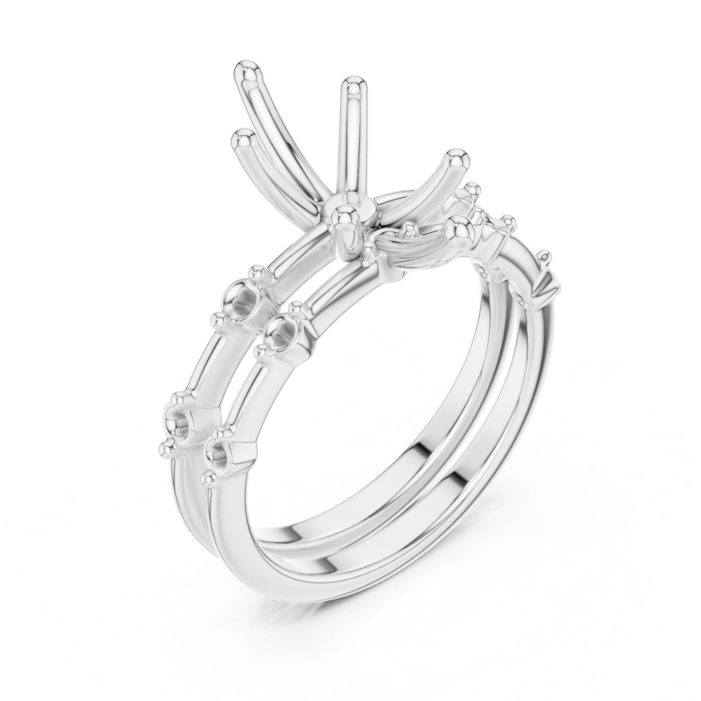 Marquise Lab Grown Diamond Side-Stone Engagement Ring