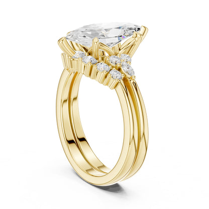 Marquise Lab Grown Diamond Side-Stone Engagement Ring
