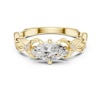 Marquise Lab Grown Diamond Side-Stone Engagement Ring