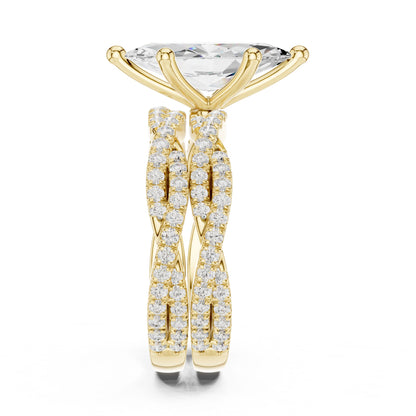 Marquise Lab Grown Diamond Side-Stone Engagement Ring