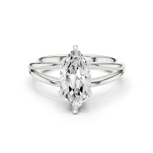 Marquise Lab Grown Diamond Solitaire Engagement Ring