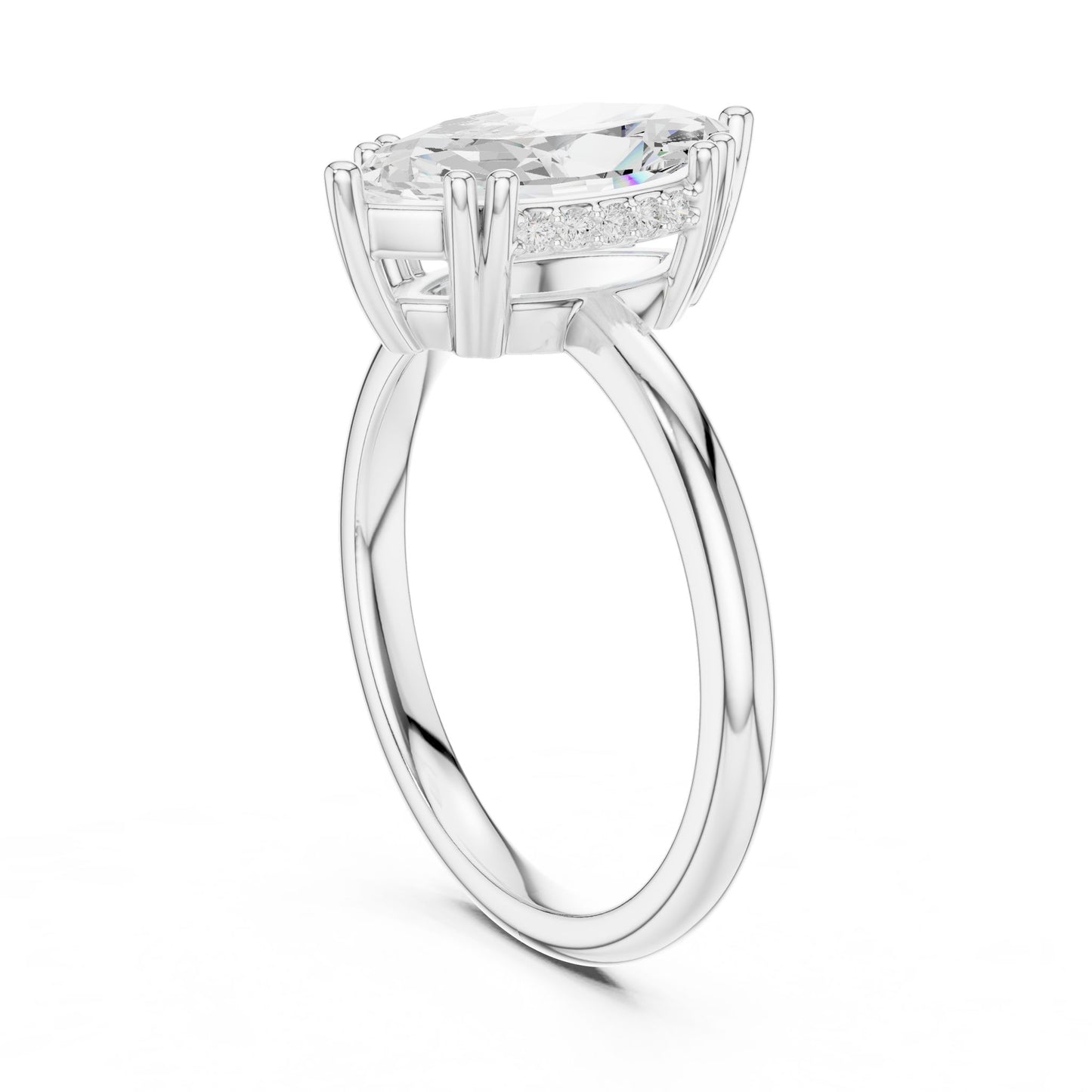 Marquise Lab Grown Diamond Solitaire Engagement Ring