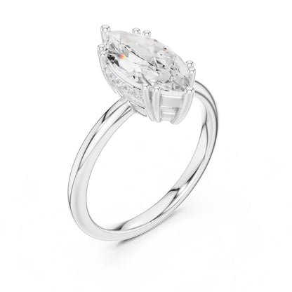 Marquise Lab Grown Diamond Solitaire Engagement Ring