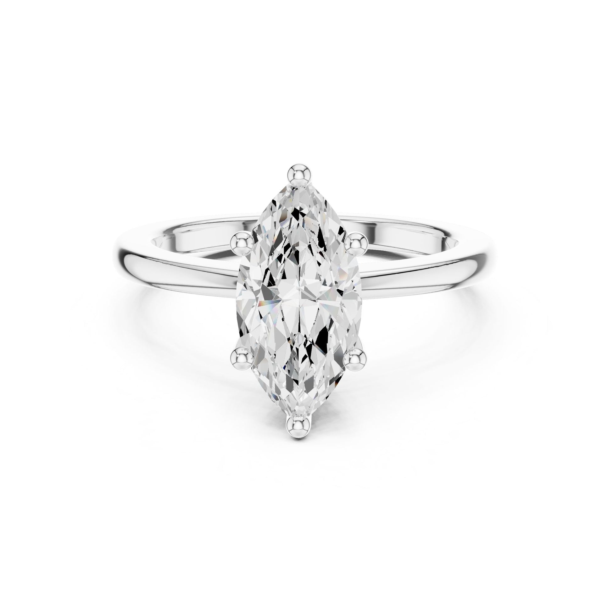 Marquise Lab Grown Diamond Solitaire Engagement Ring