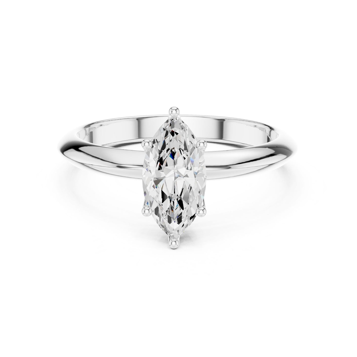 Marquise Lab Grown Diamond Solitaire Engagement Ring