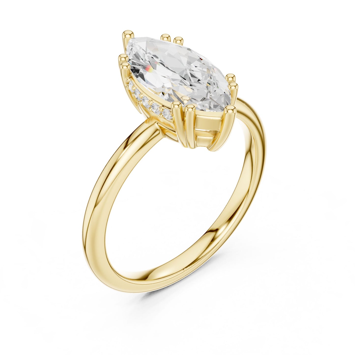 Marquise Lab Grown Diamond Solitaire Engagement Ring