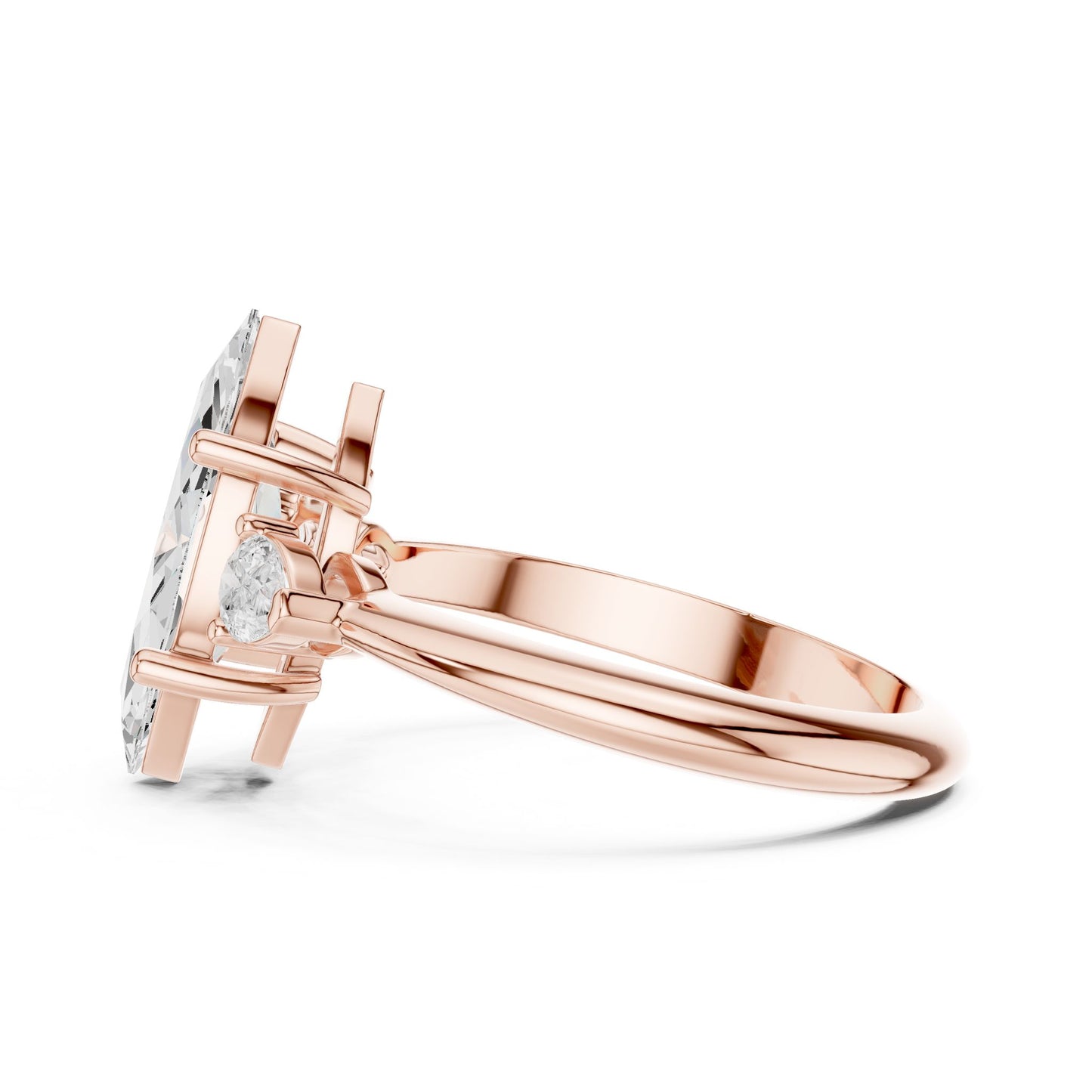 Marquise Lab Grown Diamond Three-Stone Engagement Ring