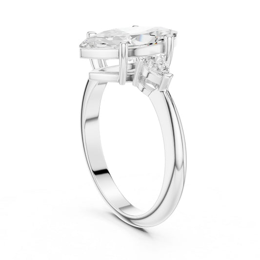 Marquise Lab Grown Diamond Three-Stone Engagement Ring