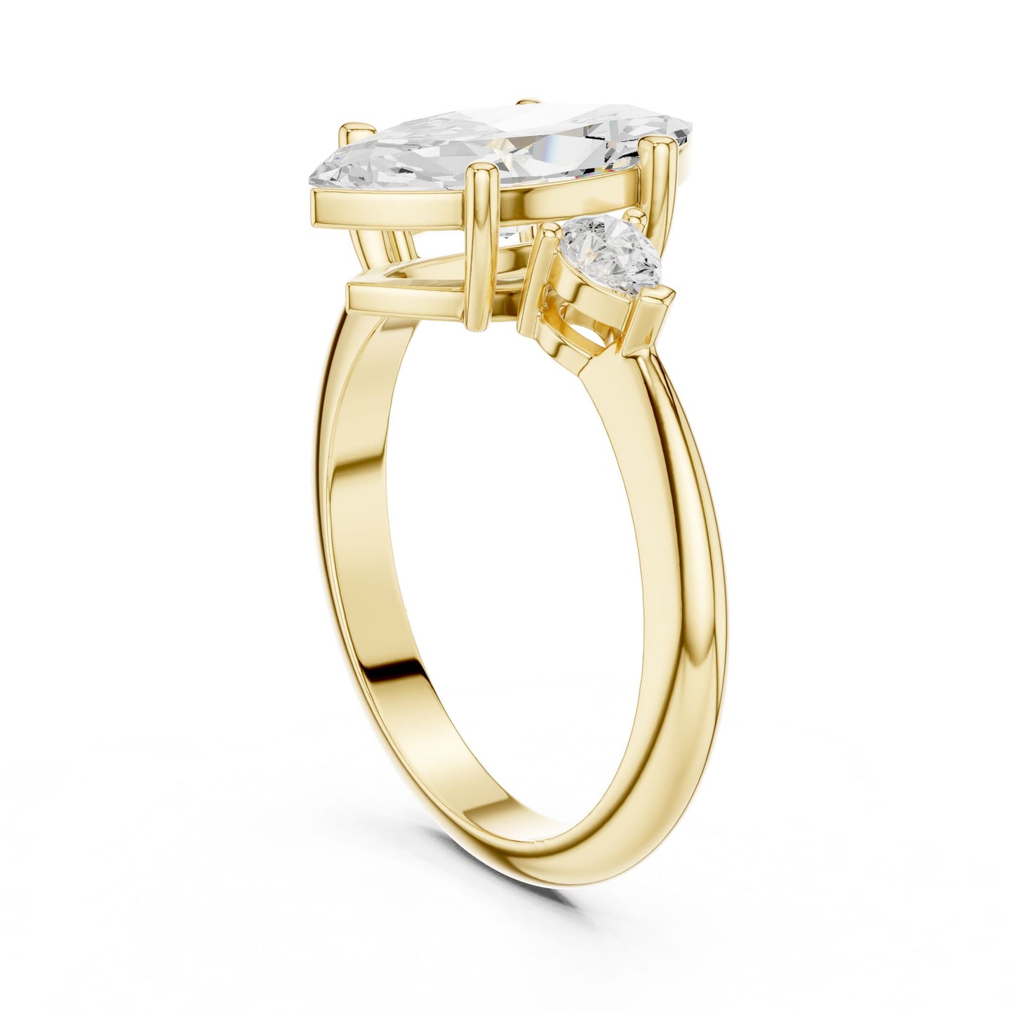 Marquise Lab Grown Diamond Three-Stone Engagement Ring