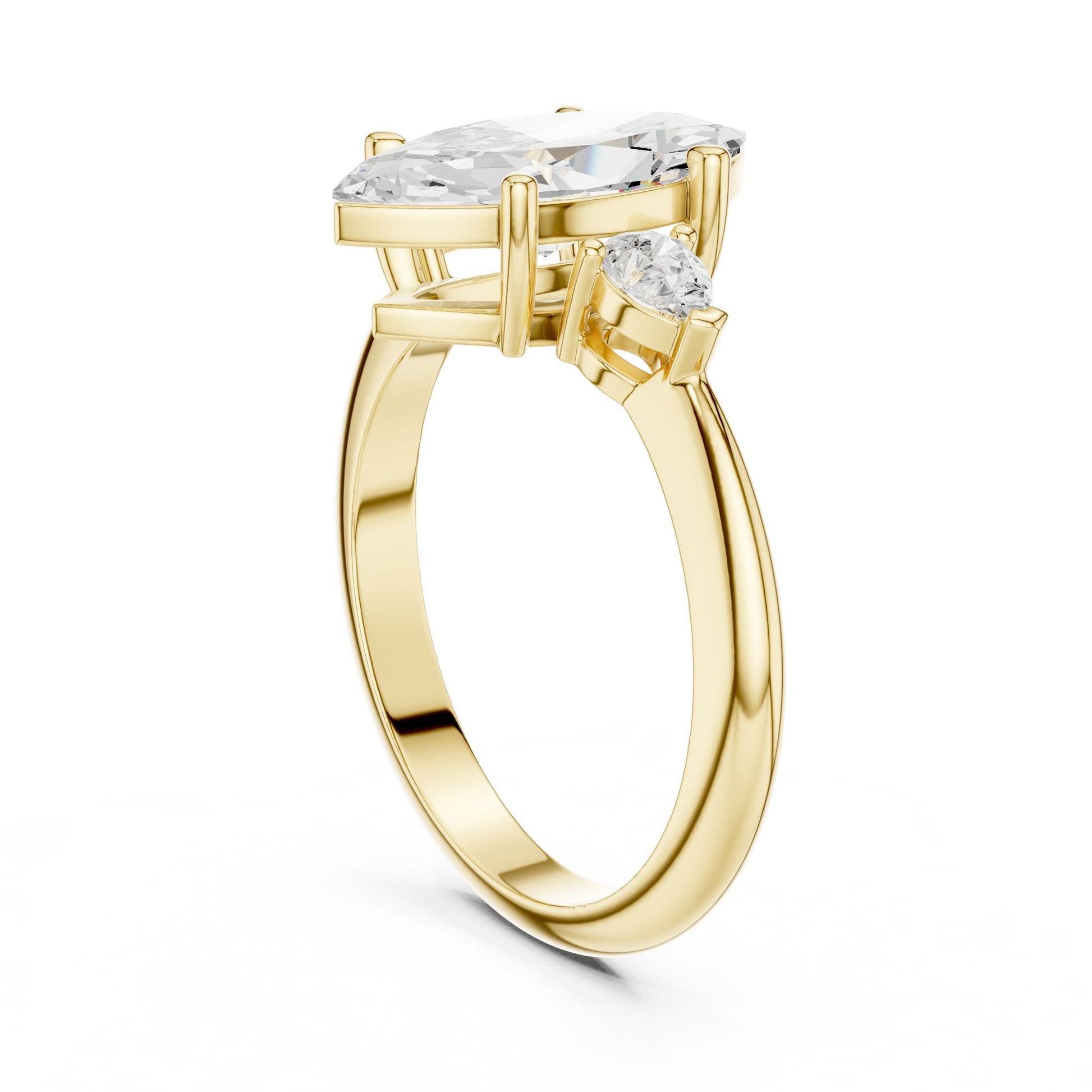 Marquise Lab Grown Diamond Three-Stone Engagement Ring