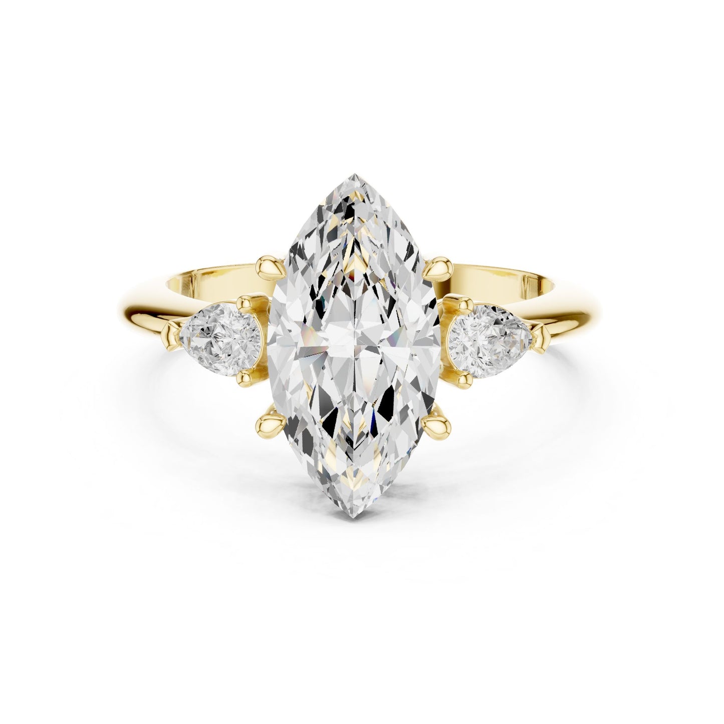 Marquise Lab Grown Diamond Three-Stone Engagement Ring