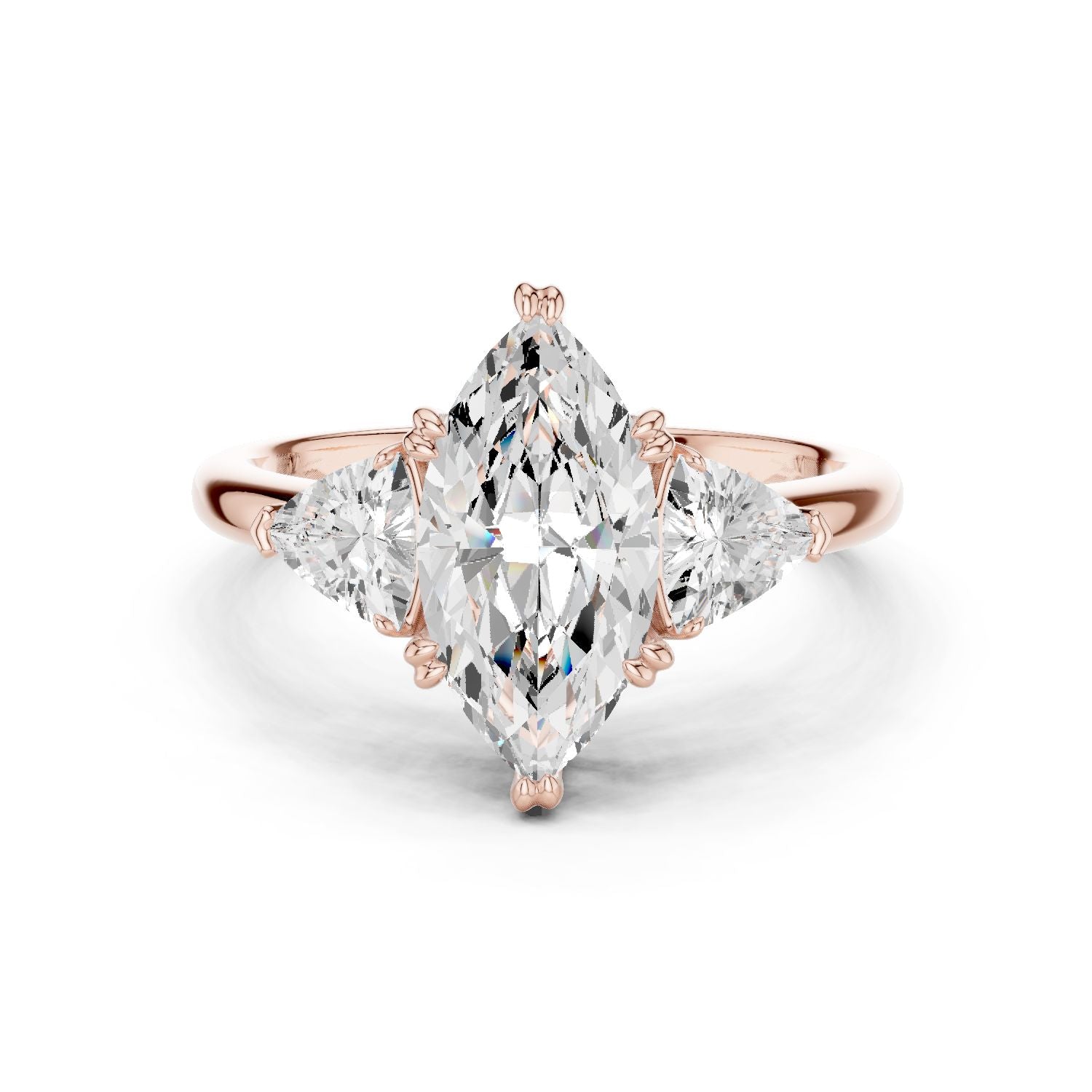 Marquise Lab Grown Diamond Three-Stone Engagement Ring