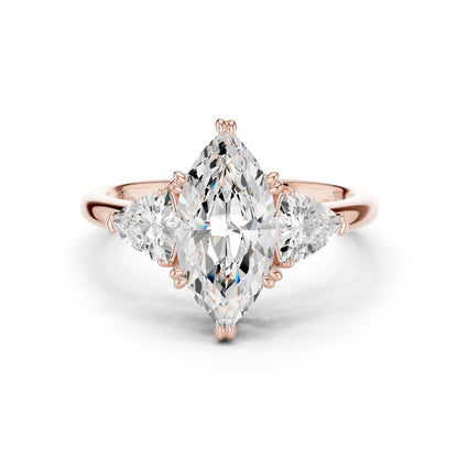 Marquise Lab Grown Diamond Three-Stone Engagement Ring