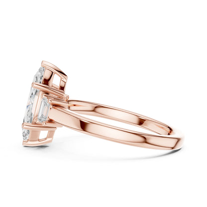 Marquise Lab Grown Diamond Three-Stone Engagement Ring