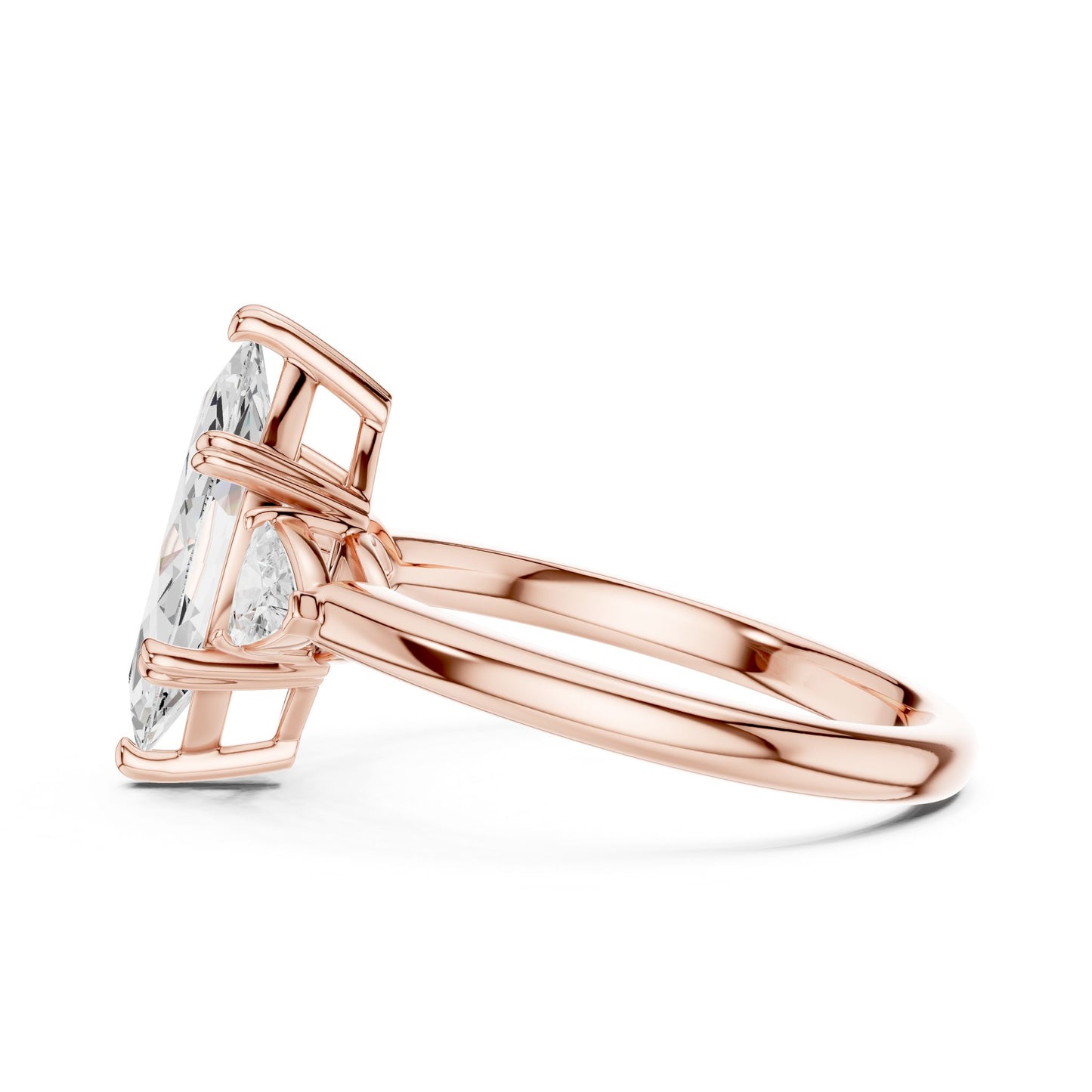 Marquise Lab Grown Diamond Three-Stone Engagement Ring