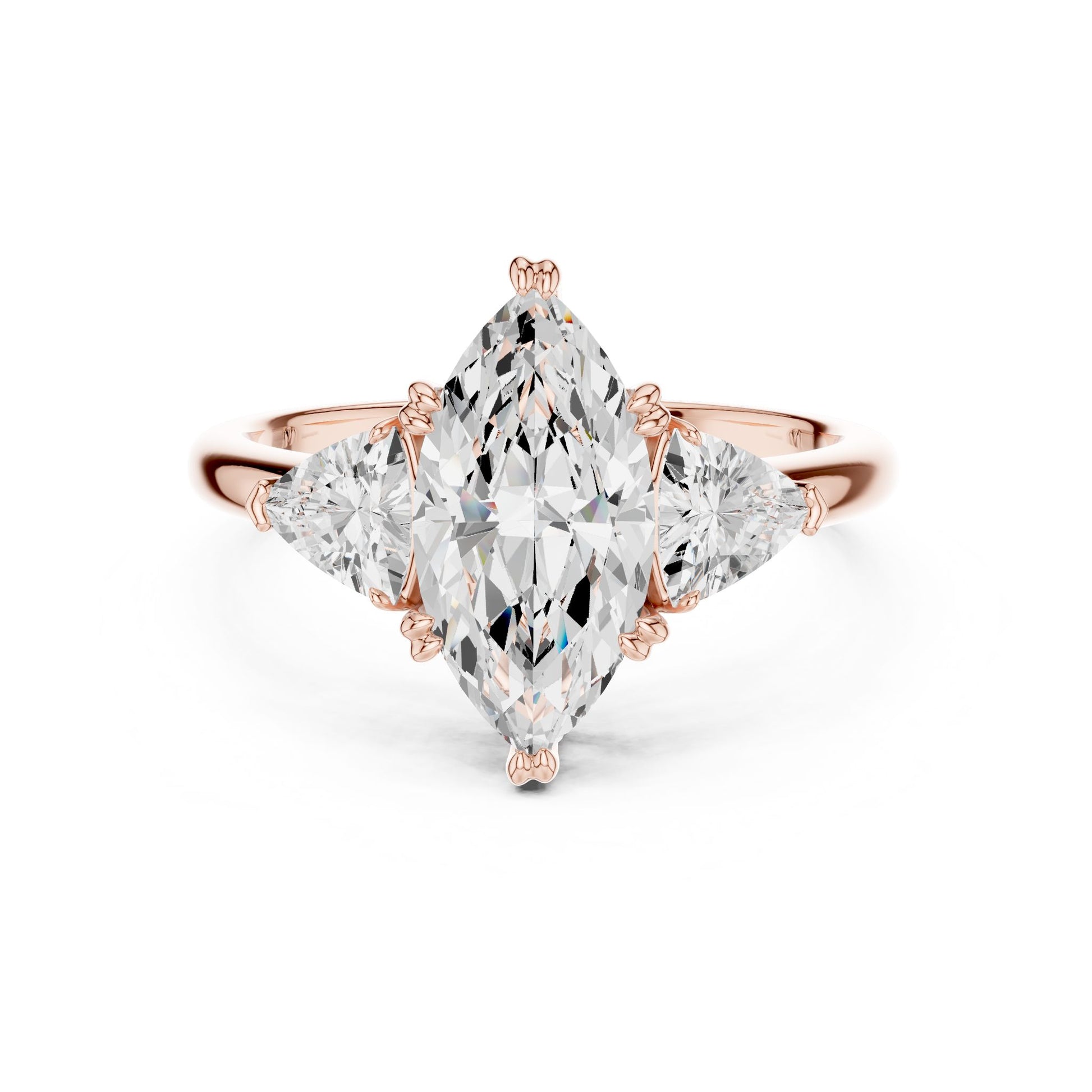 Marquise Lab Grown Diamond Three-Stone Engagement Ring