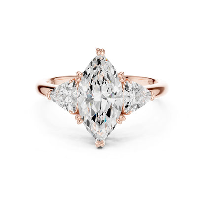 Marquise Lab Grown Diamond Three-Stone Engagement Ring