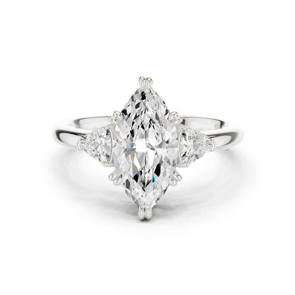 Marquise Lab Grown Diamond Three-Stone Engagement Ring