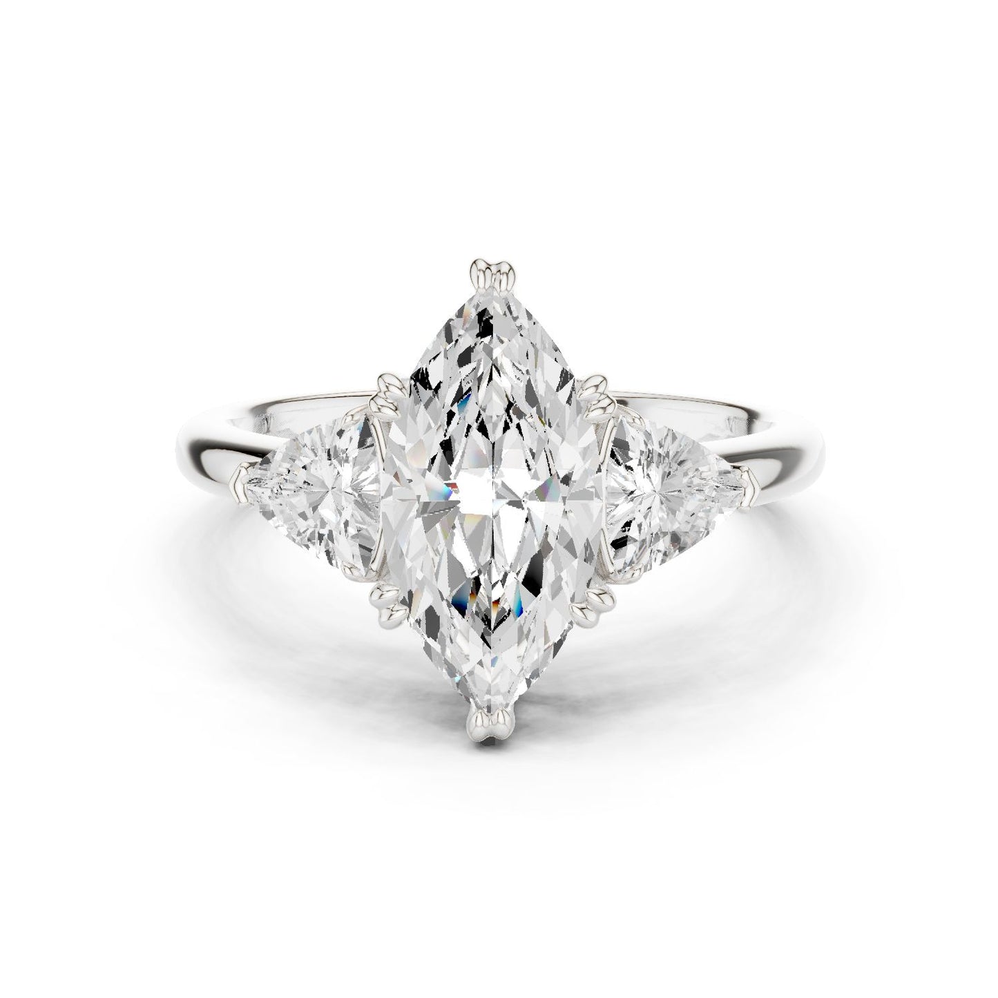 Marquise Lab Grown Diamond Three-Stone Engagement Ring