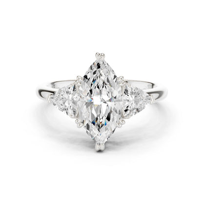 Marquise Lab Grown Diamond Three-Stone Engagement Ring