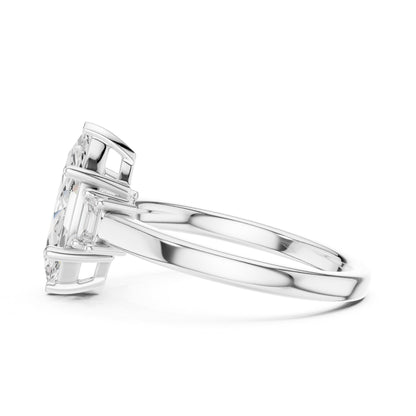 Marquise Lab Grown Diamond Three-Stone Engagement Ring