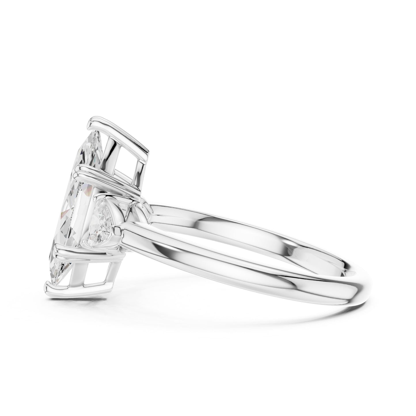 Marquise Lab Grown Diamond Three-Stone Engagement Ring