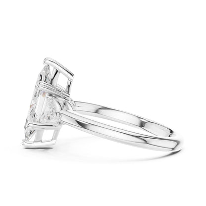 Marquise Lab Grown Diamond Three-Stone Engagement Ring