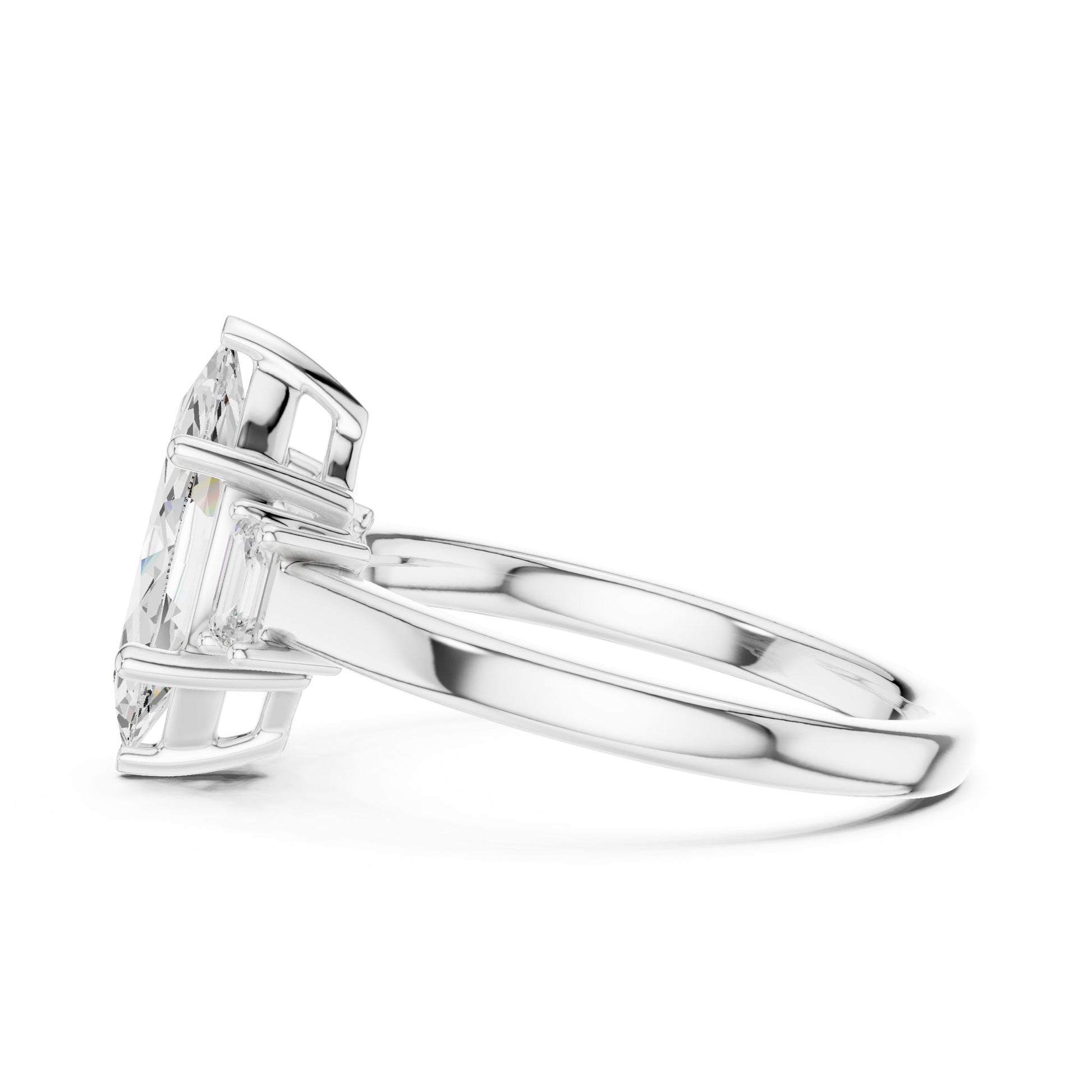 Marquise Lab Grown Diamond Three-Stone Engagement Ring